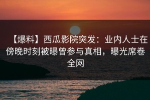 【爆料】西瓜影院突发：业内人士在傍晚时刻被曝曾参与真相，曝光席卷全网