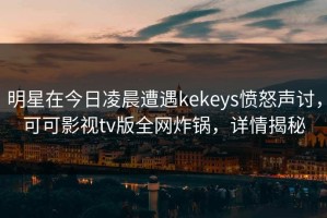 明星在今日凌晨遭遇kekeys愤怒声讨，可可影视tv版全网炸锅，详情揭秘
