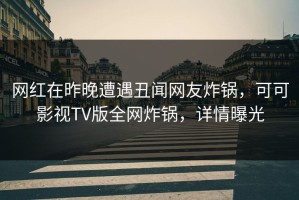 网红在昨晚遭遇丑闻网友炸锅，可可影视TV版全网炸锅，详情曝光