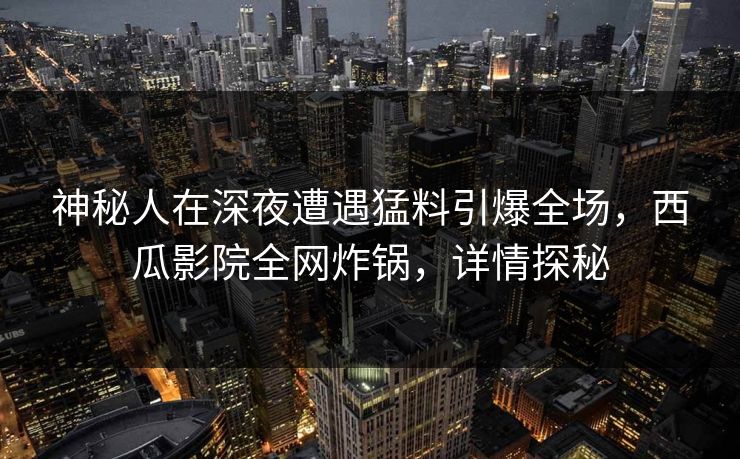 神秘人在深夜遭遇猛料引爆全场,西瓜影院全网炸锅,详情探秘 神秘人在深夜遭遇猛料引爆全场,西瓜影院全网炸锅,详情探秘