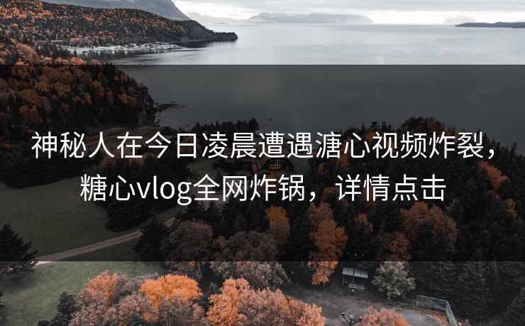 神秘人在今日凌晨遭遇溏心视频炸裂,糖心vlog全网炸锅,详情点击 神秘人在今日凌晨遭遇溏心视频炸裂,糖心vlog全网炸锅,详情点击